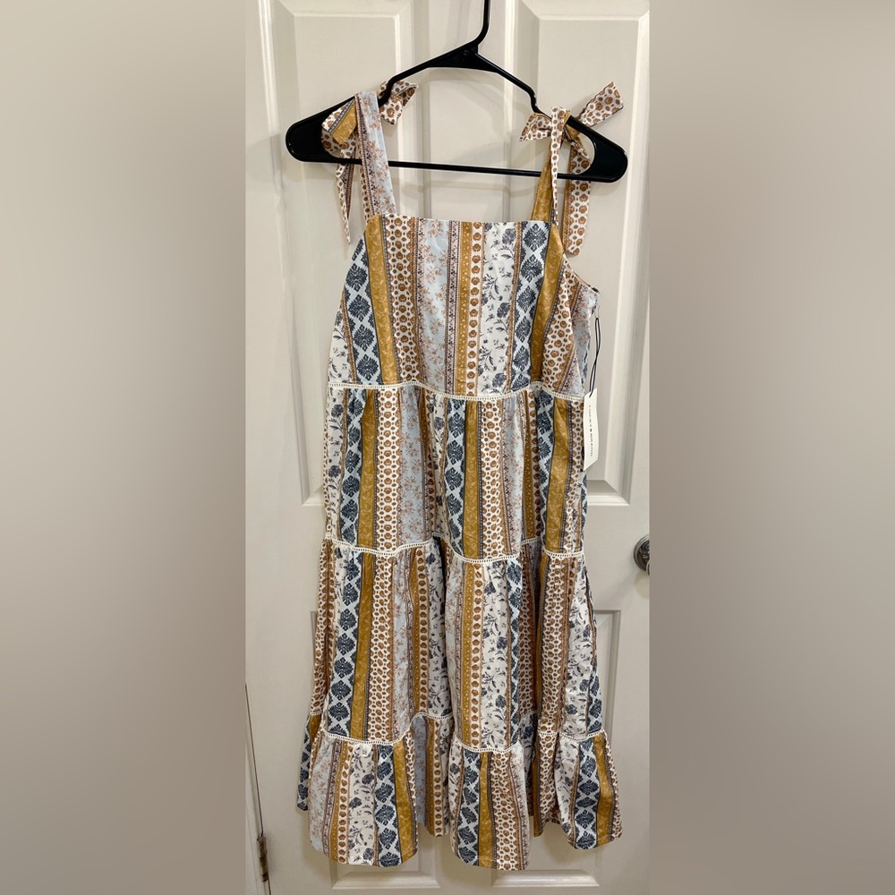 Women’s Small, Lucky Brand Tie Strap Midi Dress